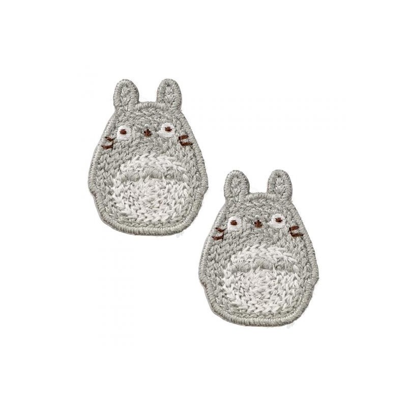 Bijoux - Bijou Boucle d’oreilles à Clips Broderie Totoro gris - Mon Voisin Tot