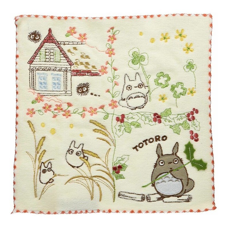 Household linen - Mini Towel Totoro in the garden 25x25 cm - My neighbor Totoro