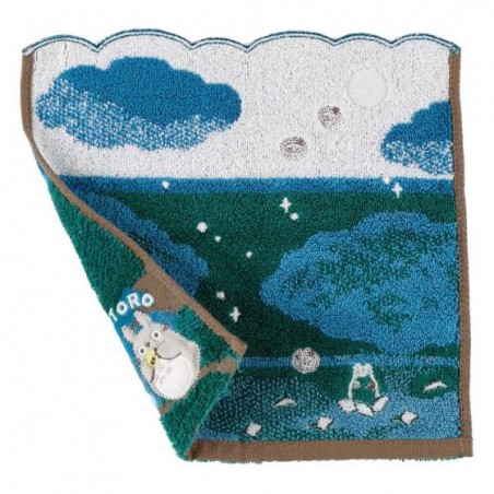 Linge de maison - Mini Serviette Sous la lune 25x25 cm - Mon Voisin Totoro