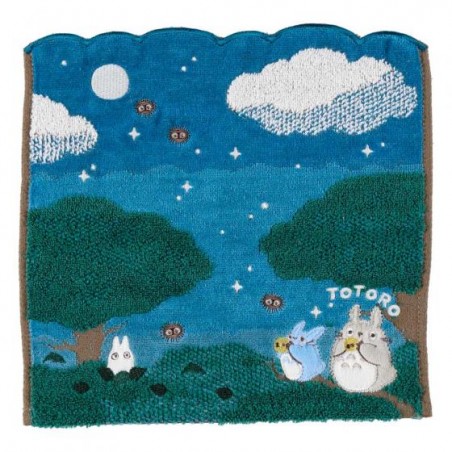 Linge de maison - Mini Serviette Sous la lune 25x25 cm - Mon Voisin Totoro