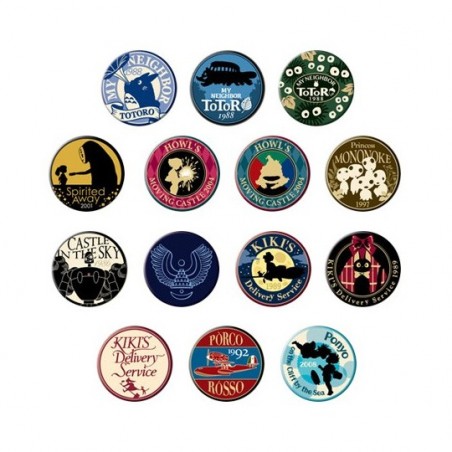 Badges - Boîte Collection de 14 Badges Beige - Studio Ghibli