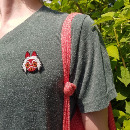 Pins - Embroidered Jewel Brooch San’s mask - Princess Mononoke