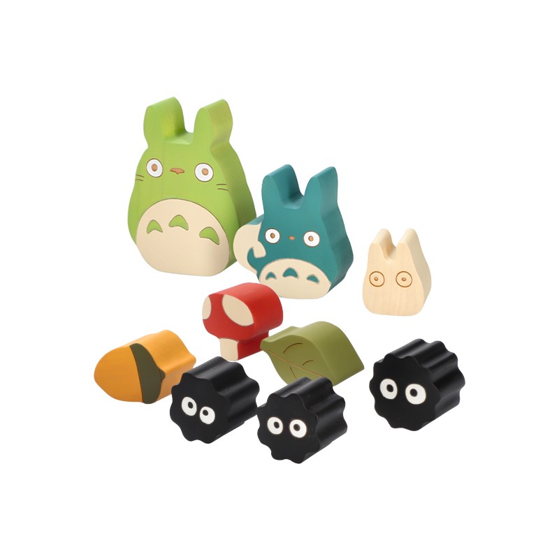 Toys - Wood Figurine Totoro with Soot Sprites - My Neighbor Totoro