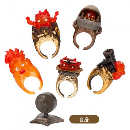 Figurines - Collection Calcifer Assorted 6 Rings - Howl's Moving Castle