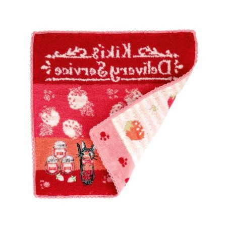 Household linen - Mini towel pink Fruits tea time - Kiki's Delivery Service 23×23 cm