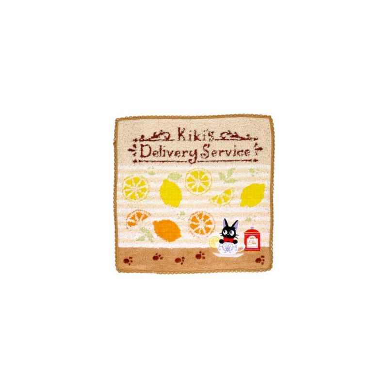 Household linen - Mini towel yellow Fruits tea time 23×23 cm - Kiki's Delivery Service