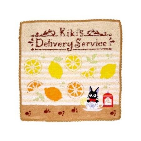 Household linen - Mini towel yellow Fruits tea time 23×23 cm - Kiki's Delivery Service