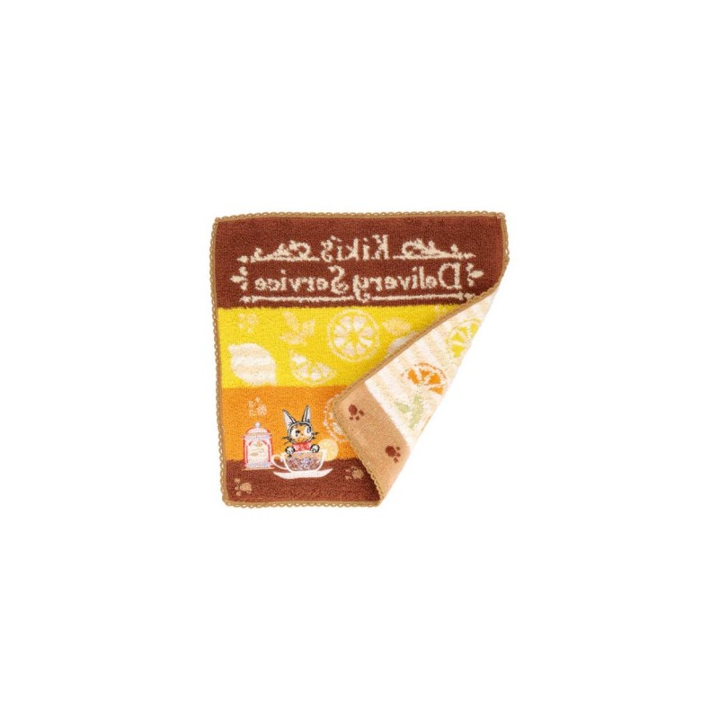 Household linen - Mini towel yellow Fruits tea time 23×23 cm - Kiki's Delivery Service