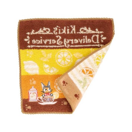 Household linen - Mini towel yellow Fruits tea time 23×23 cm - Kiki's Delivery Service