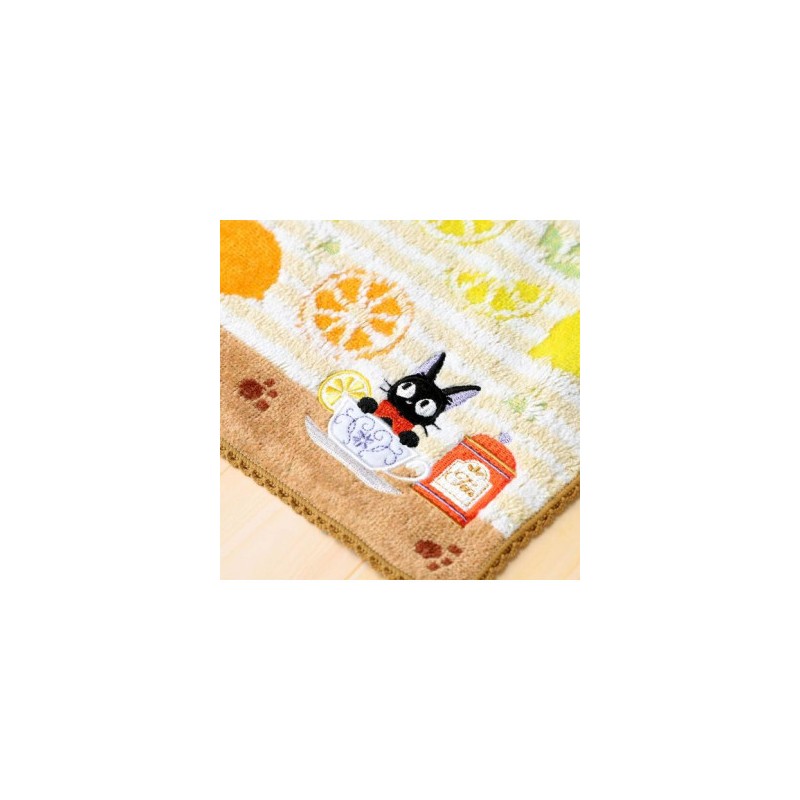 Household linen - Mini towel yellow Fruits tea time 23×23 cm - Kiki's Delivery Service