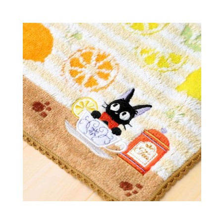 Household linen - Mini towel yellow Fruits tea time 23×23 cm - Kiki's Delivery Service