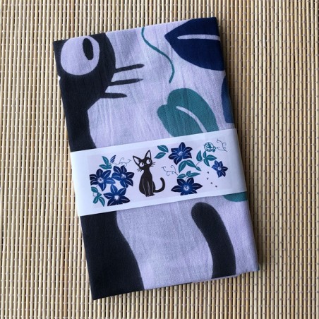 Household linen - Tenugui Jiji Blue flowers - Kiki’s Delivery Service
