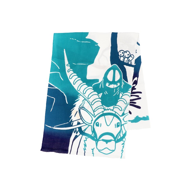 Household linen - Tenugui Ashitaka and Yakul - Princess Mononoke