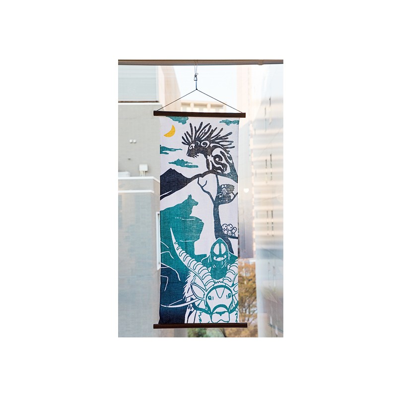 Household linen - Tenugui Ashitaka and Yakul - Princess Mononoke