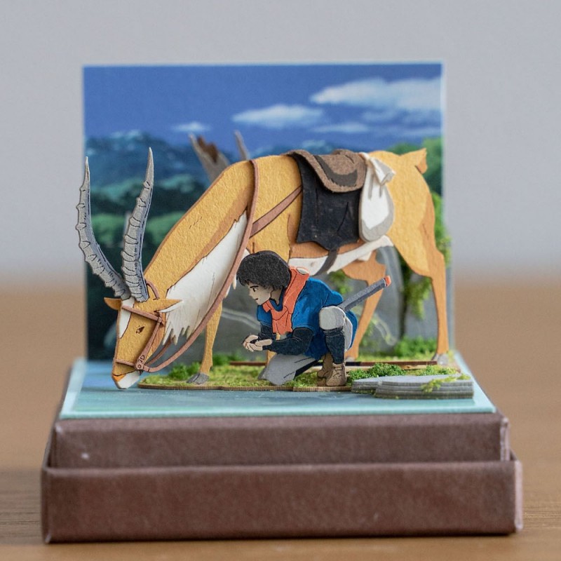 Paper Craft Ashitaka et Yakul - Princess Mononoke