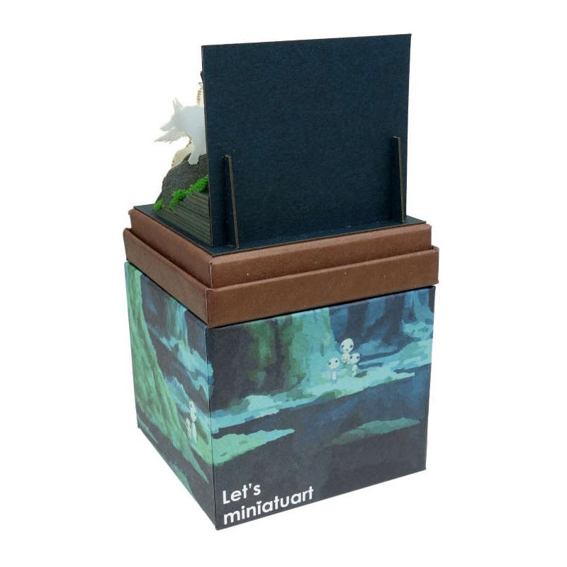 Paper Theaters - Paper Craft San and Moro under the moon - Princess Mononoke