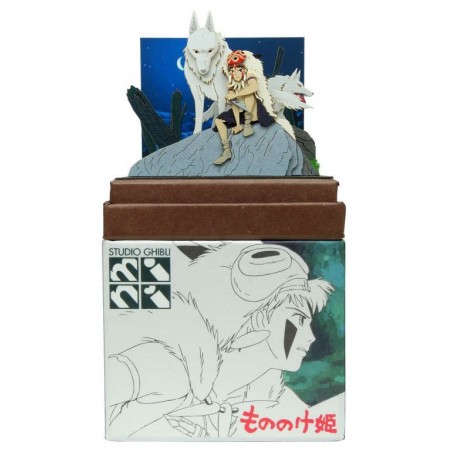 Arts and crafts - Paper Craft San and Moro under the moon - Princess Mononoke