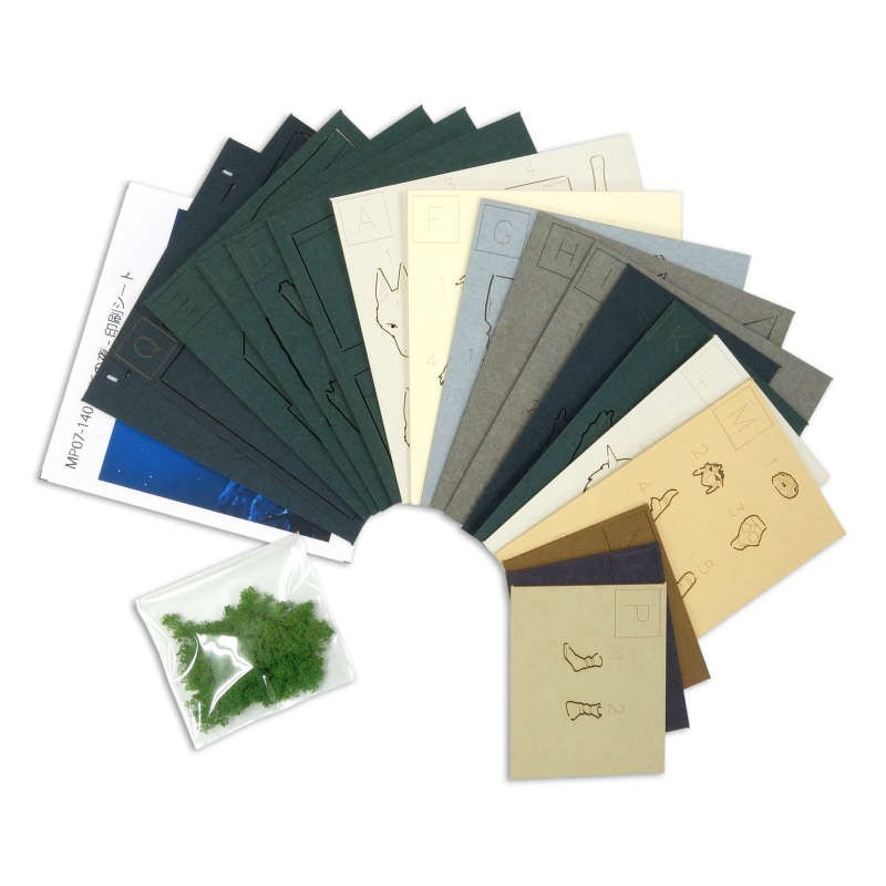 Paper Theaters - Paper Craft San and Moro under the moon - Princess Mononoke