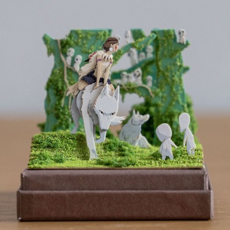 Loisirs créatifs - Diorama papier San, Moro et Kodama -Princesse Mononoké