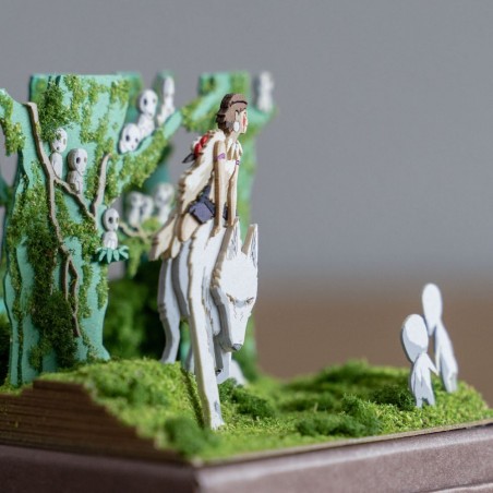 Loisirs créatifs - Diorama papier San, Moro et Kodama -Princesse Mononoké