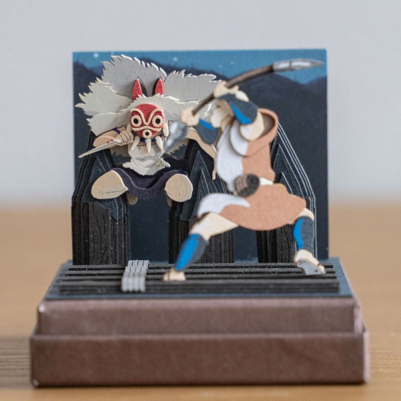 Paper Theaters - Paper Craft San fighting - Princess Mononoke