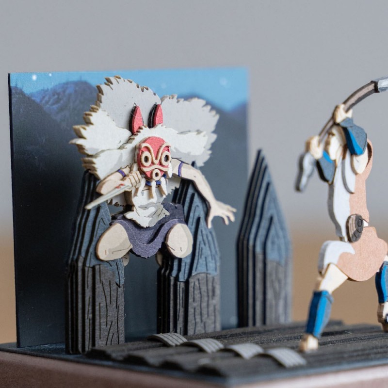 Paper Theaters - Paper Craft San fighting - Princess Mononoke