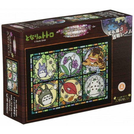 Jigsaw Puzzle - Stained glass Puzzle 208P All seasons - My Neighbor Totoro