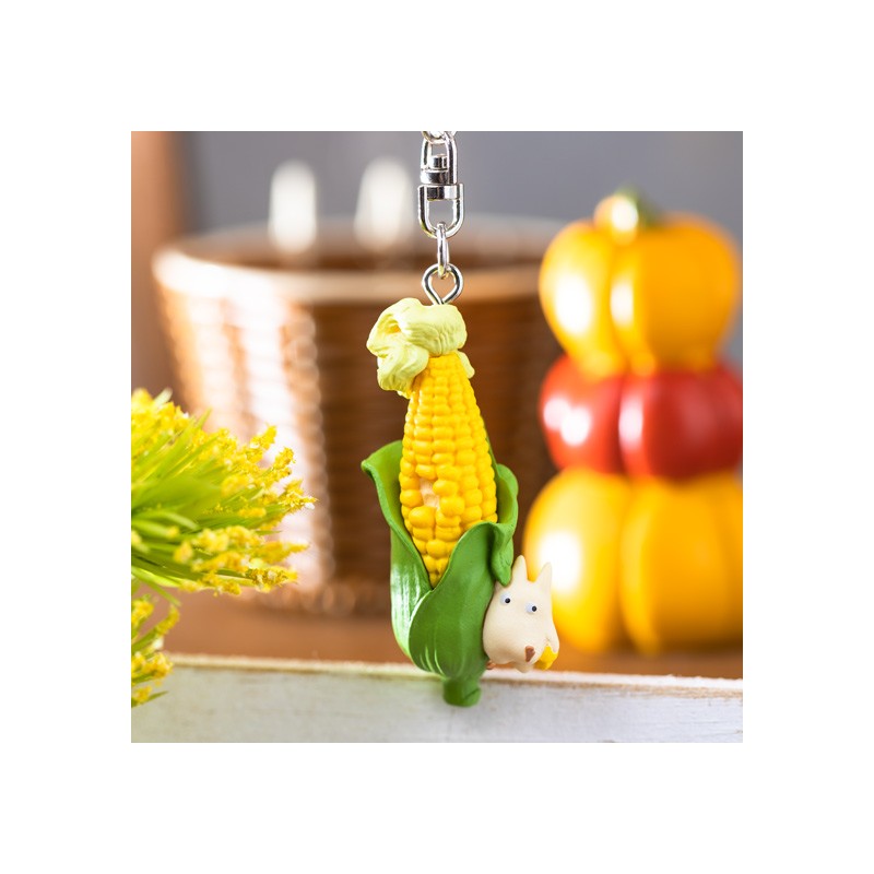 Keychain Soot Sprite in corn with Totoro - My Neighbor Totoro