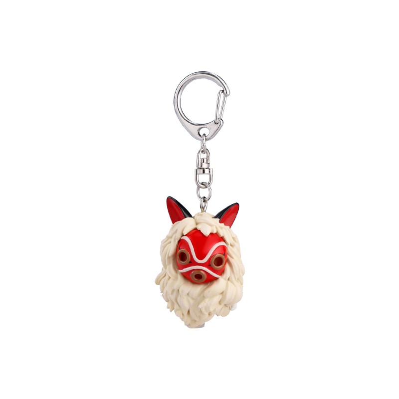 Keychain San's Mask and Kodama - Princess Mononoke