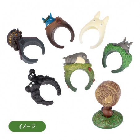 Figurines - Pose Collection Totoro Assortiment de 6 Bagues - Mon Voisin Totoro