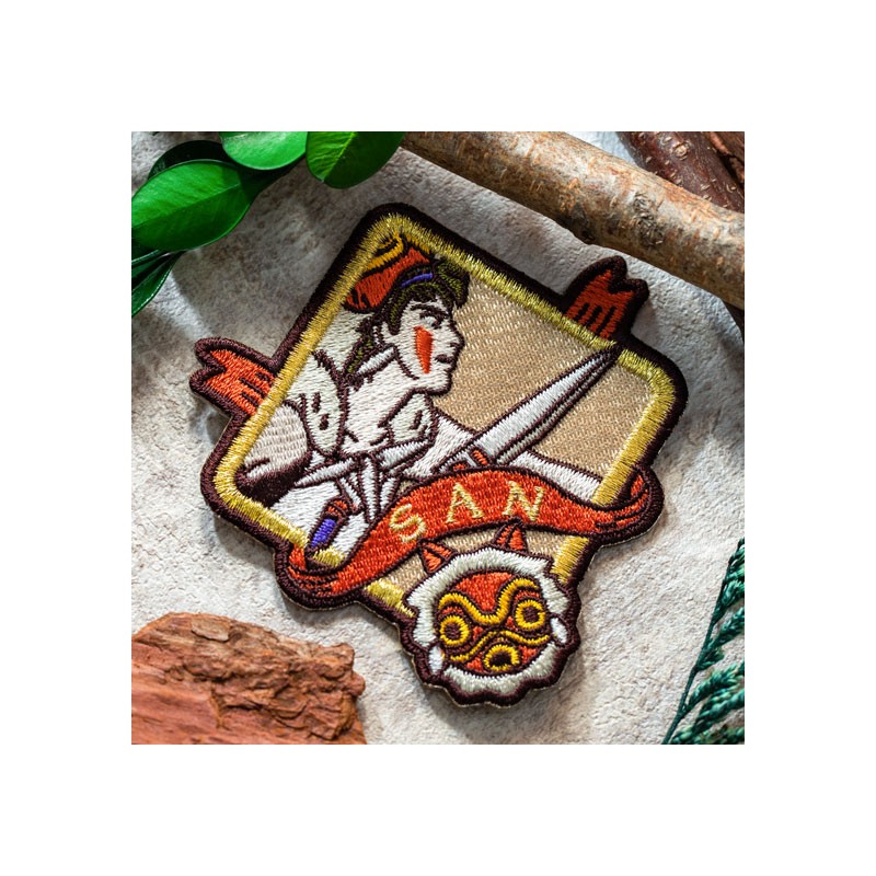 Badges - Badge broderie autocollant San - Princesse Mononoké