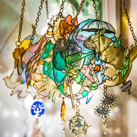 Décoration - Sun catcher Stained glass Sheeta & Pazu - Castle in the Sky