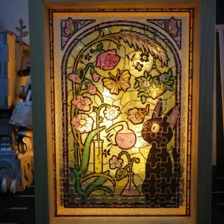 Jigsaw Puzzle - Stained glass Puzzle 126P Catbus and sunflowers - My Neighbor Totoro