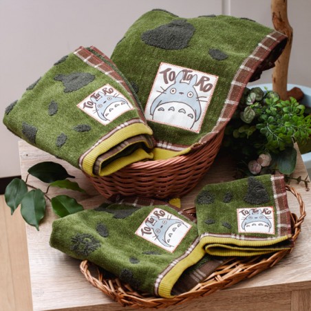 Linge de maison - Grande serviette Vert Automne 60x120 cm - Mon Voisin Totoro