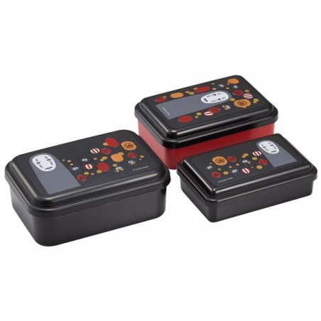 Spirited Away Dark Red 2-Layered Round Bento Lunch Box with Fork
