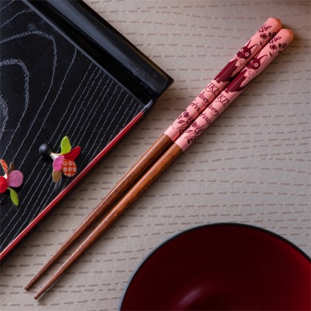 Chopsticks - Lacquered Chopsticks 21cm Sketches Pink - Kiki’s Delivery Service