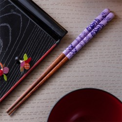 Lacquered Chopsticks 21cm Sketches Purple - Kiki's Delivery