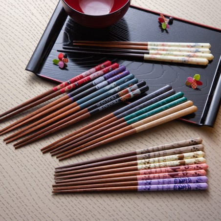 Chopsticks - Lacquered Chopsticks 21cm Sketches Purple - Kiki’s Delivery Service