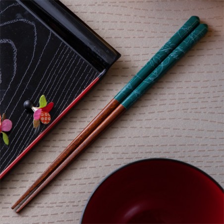 Chopsticks - Lacquered Chopsticks 21cm Sketches Deep Green - My Neighbor Totoro