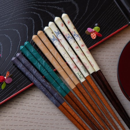 Chopsticks - Lacquered Chopsticks 21cm Sketches Brown - My Neighbor Totoro