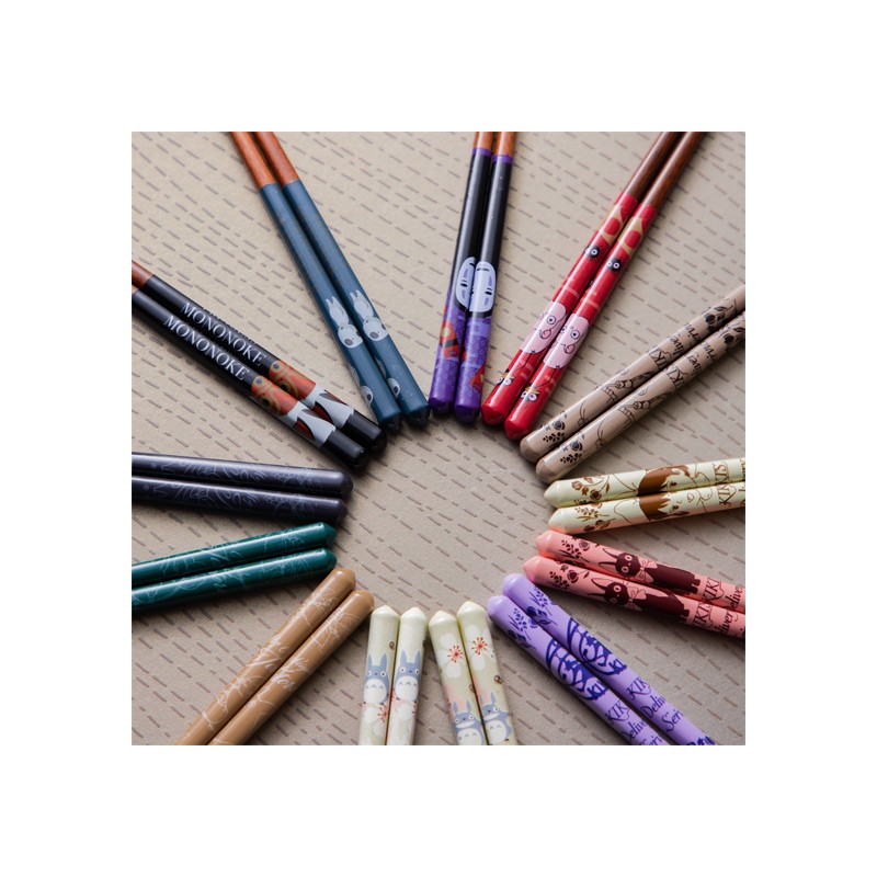 Chopsticks - Lacquered Chopsticks 21cm Sketches Brown - My Neighbor Totoro