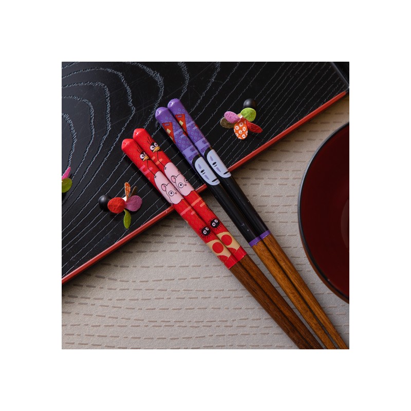 Chopsticks - Lacquered Chopsticks 21cm No Face & Lantern - Spirited Away