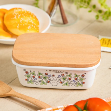 Kitchen and tableware - Enamel butter dish with wooden lid Soot Sprites 500ml - My Neighbor T