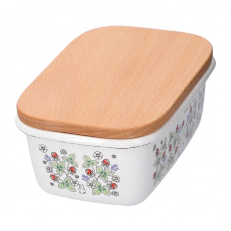 Kitchen and tableware - Enamel butter dish with wooden lid Soot Sprites 500ml - My Neighbor T