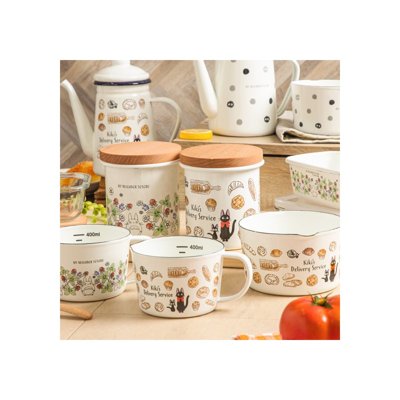 Kitchen and tableware - Enamel butter dish with wooden lid Soot Sprites 500ml - My Neighbor T