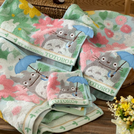 Linge de maison - Mini Serviette Totoro Champs de Fleurs 25x25 cm - Mon Voisin Totoro