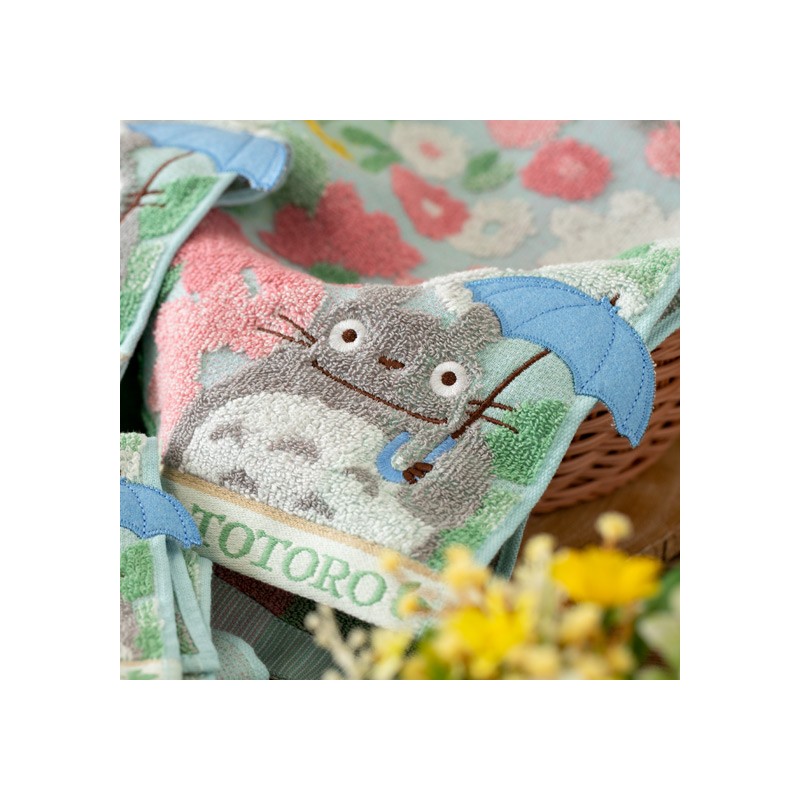 Linge de maison - Mini Serviette Totoro Champs de Fleurs 25x25 cm - Mon Voisin Totoro