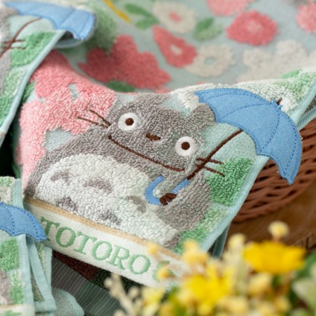 Linge de maison - Mini Serviette Totoro Champs de Fleurs 25x25 cm - Mon Voisin Totoro