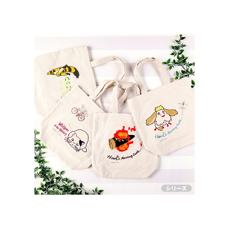 Bags - Embroidery Canvas Tote bag Silent World - Castle in the Sky