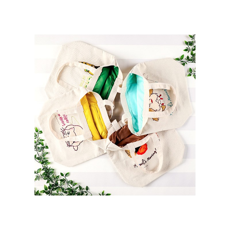 Bags - Embroidery Canvas Tote bag Silent World - Castle in the Sky